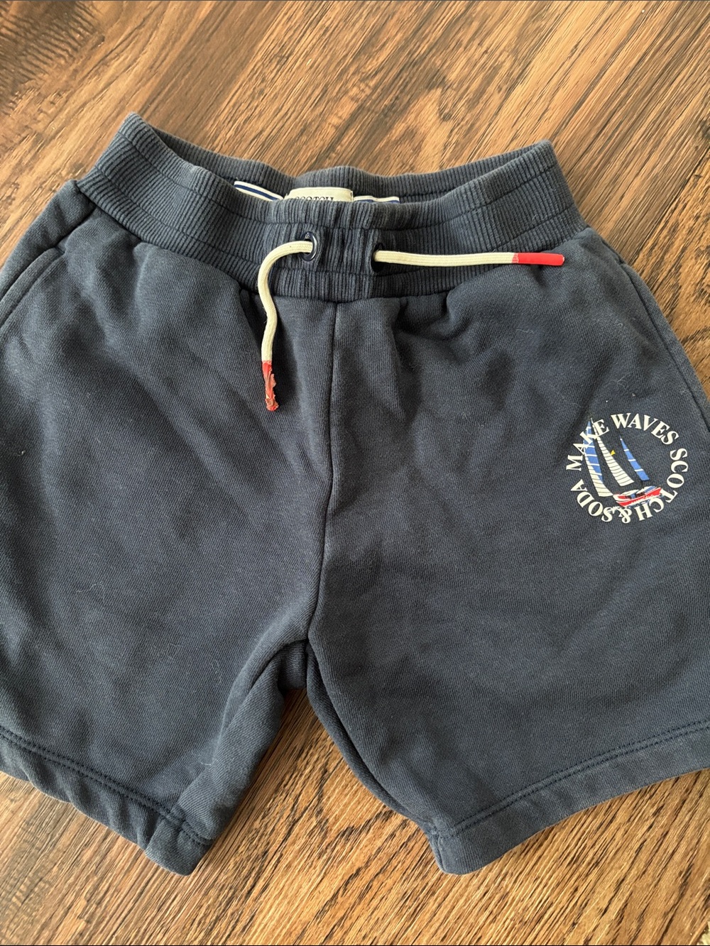 Scotch & Soda Navy Kids Shorts with Sailboat Patch